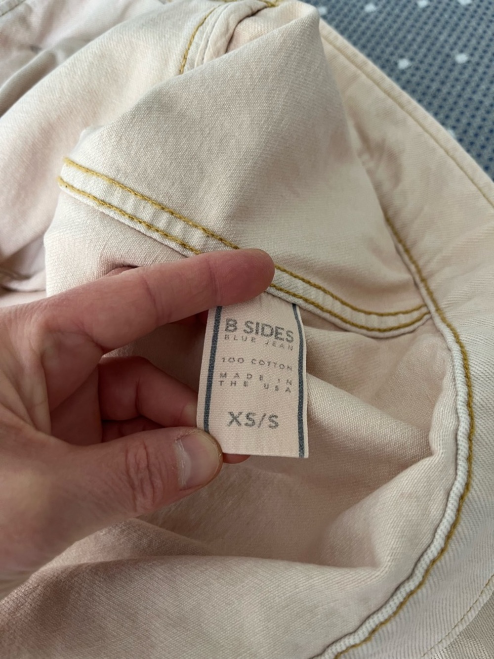 Cream Cotton Button-Front Jean Jacket - Picture 6 of 9